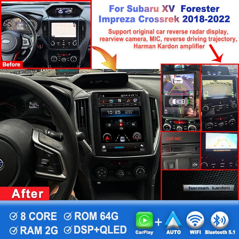 Subaru Android Car Radio Stereo For Subaru Forester Crossrek Impreza 2018 - 2022 Subaru Android Car Radio Stereo For Subaru Forester Crossrek Impreza 2018 - 2022