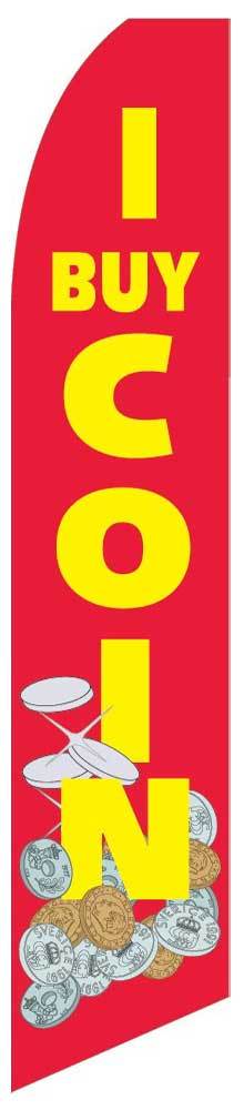 I Buy Coin Flag Flutter Feather Banner Swooper I Buy Coin Flag Flutter Feather Banner Swooper