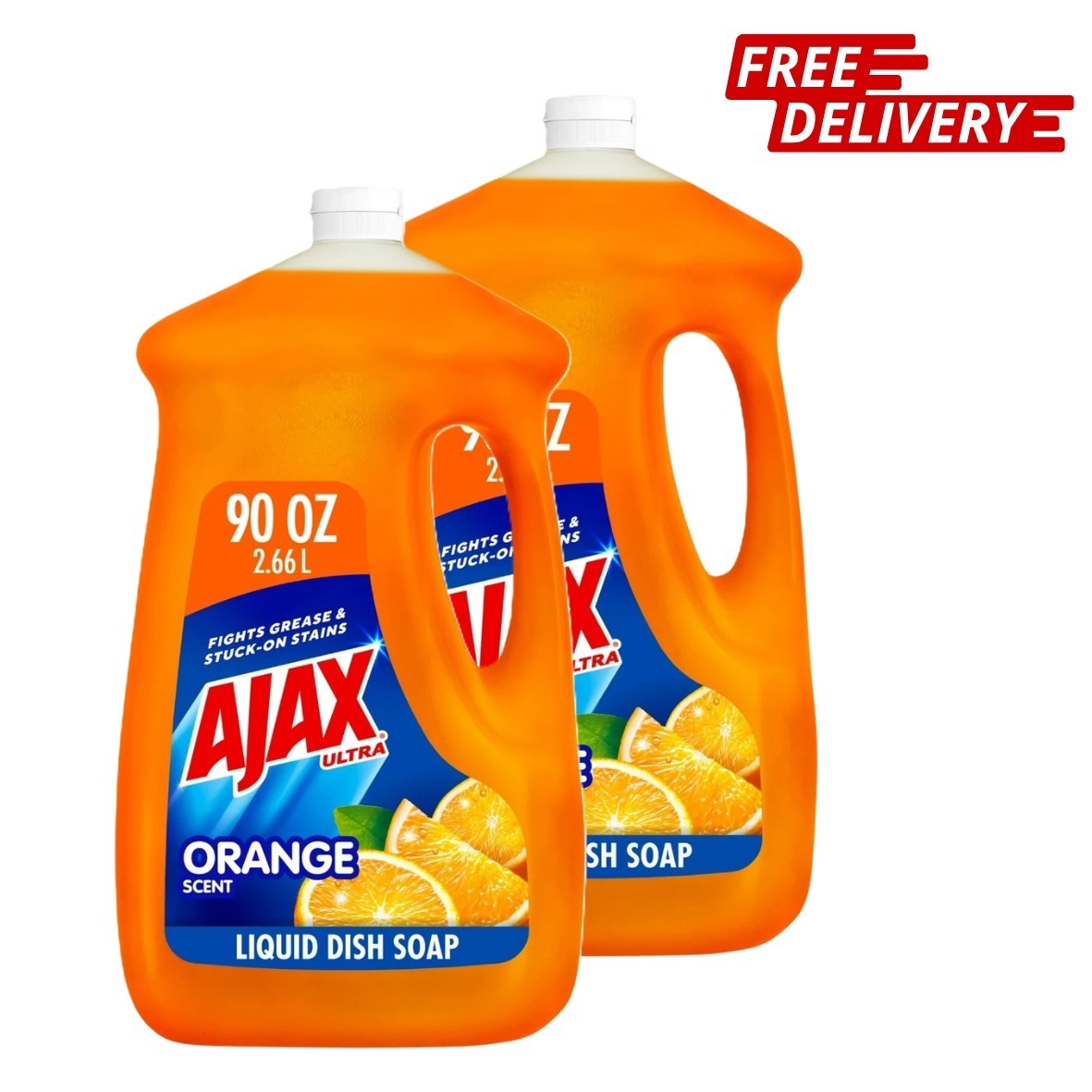 2pk Ajax Ultra Triple Action, Dishwashing Liquid Dish Soap, Orange 90 fl oz 2pk Ajax Ultra Triple Action, Dishwashing Liquid Dish Soap, Orange 90 fl oz