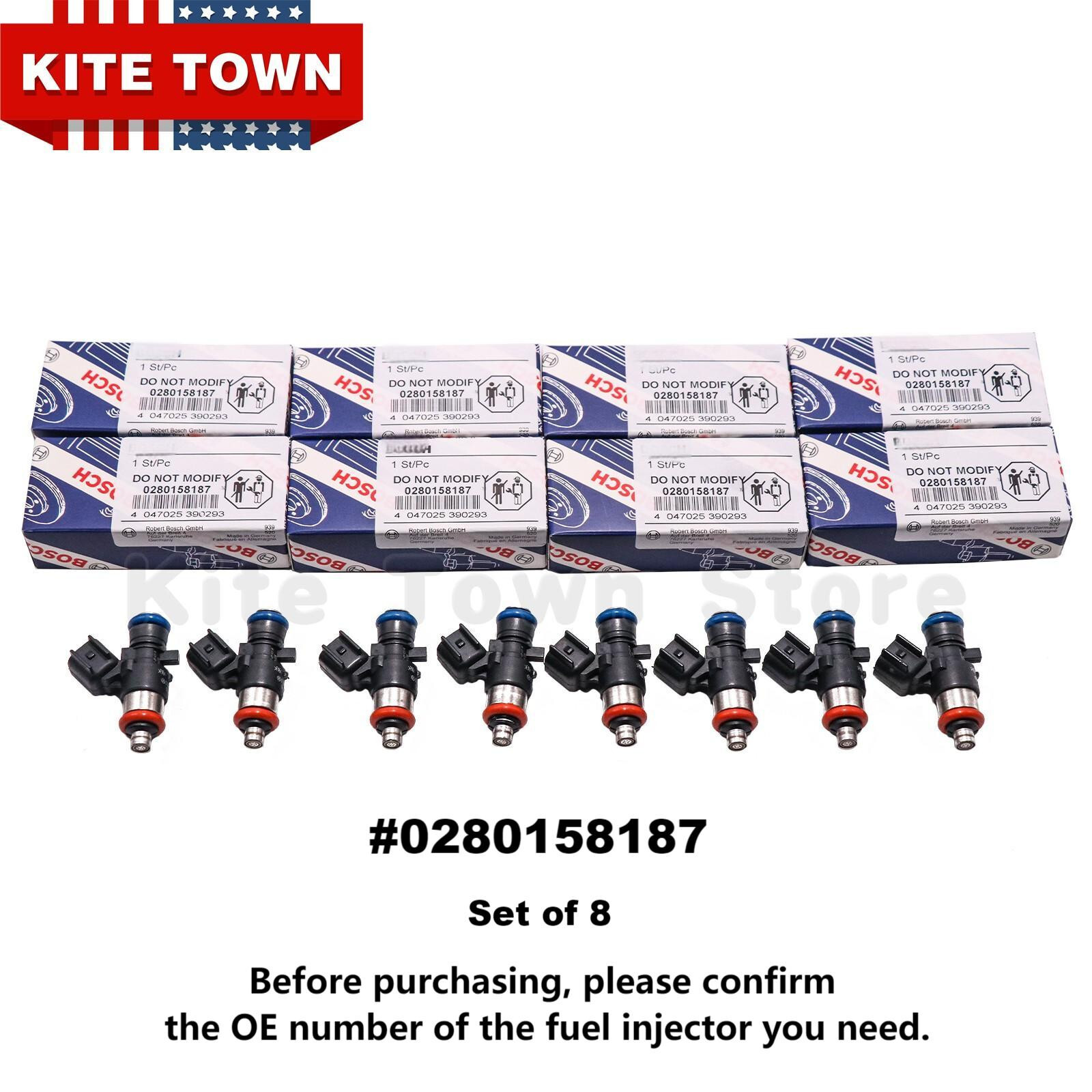 8x OEM 56Lbs Fuel Injectors Supercharged For 09-15 Cadillac CTS-V LSA 0280158187