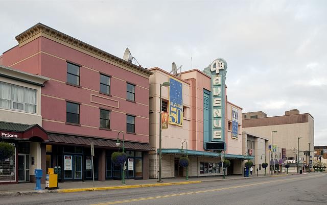 Anchorage Alaska Main Street Downtown storefronts 2008 Alaska Center sign