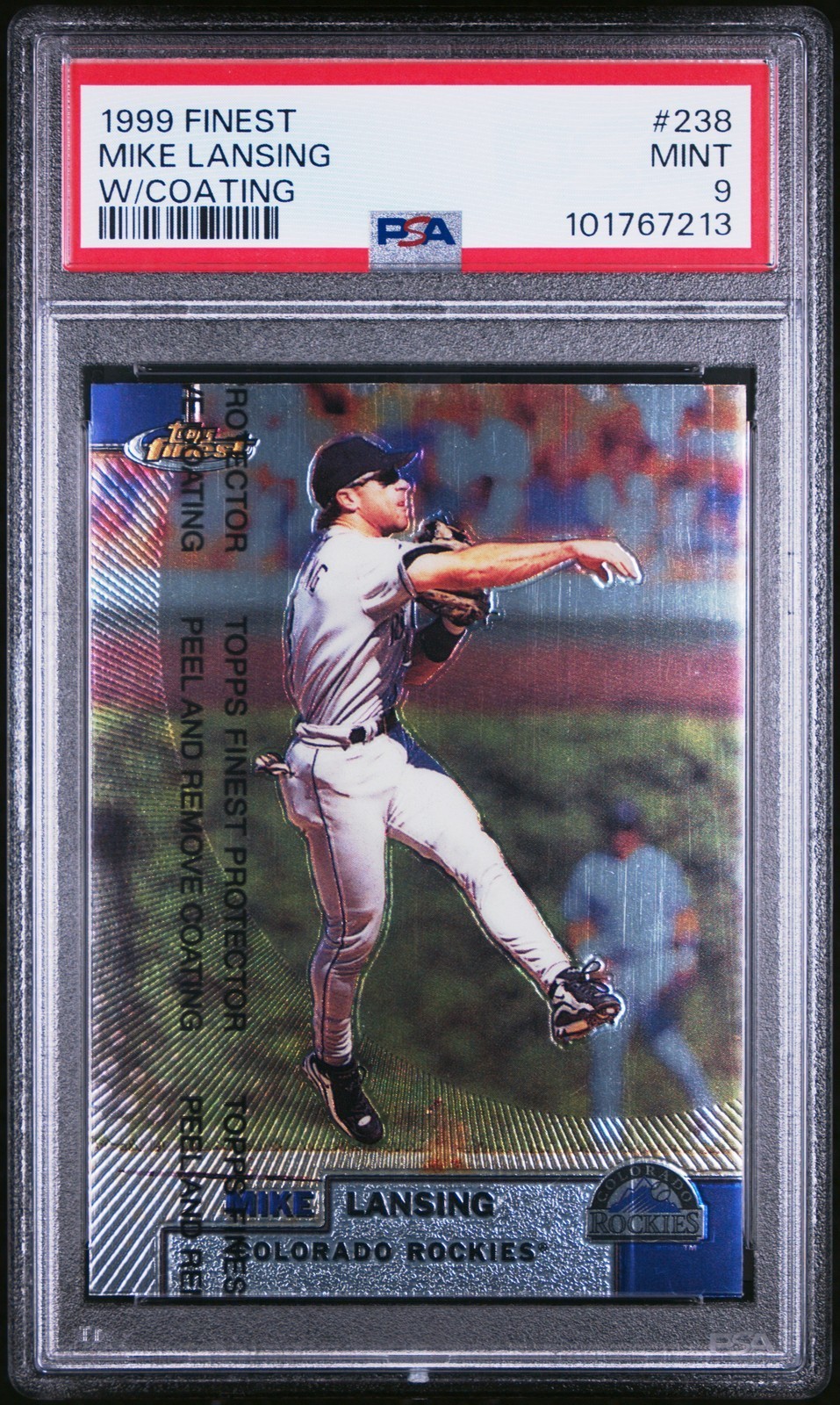 1999 TOPPS FINEST W/COATING #238 MIKE LANSING PSA 9 1999 TOPPS FINEST W/COATING #238 MIKE LANSING PSA 9