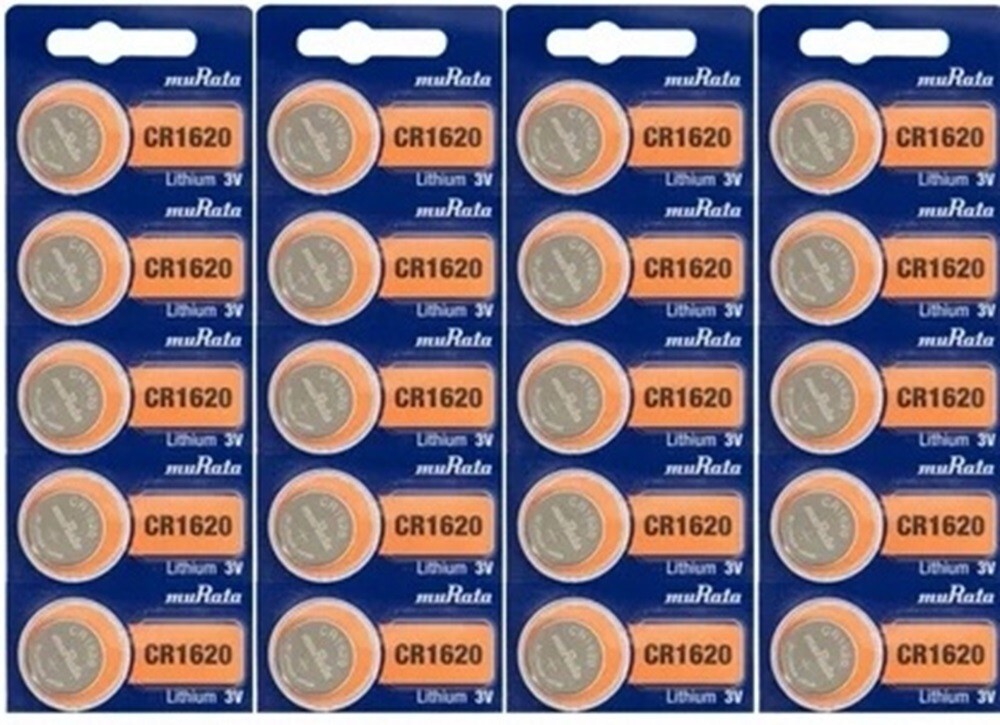 20  Murata (Formerly Sony) CR1620 DL1620 3V Coin Lithium Battery  EXP 2035