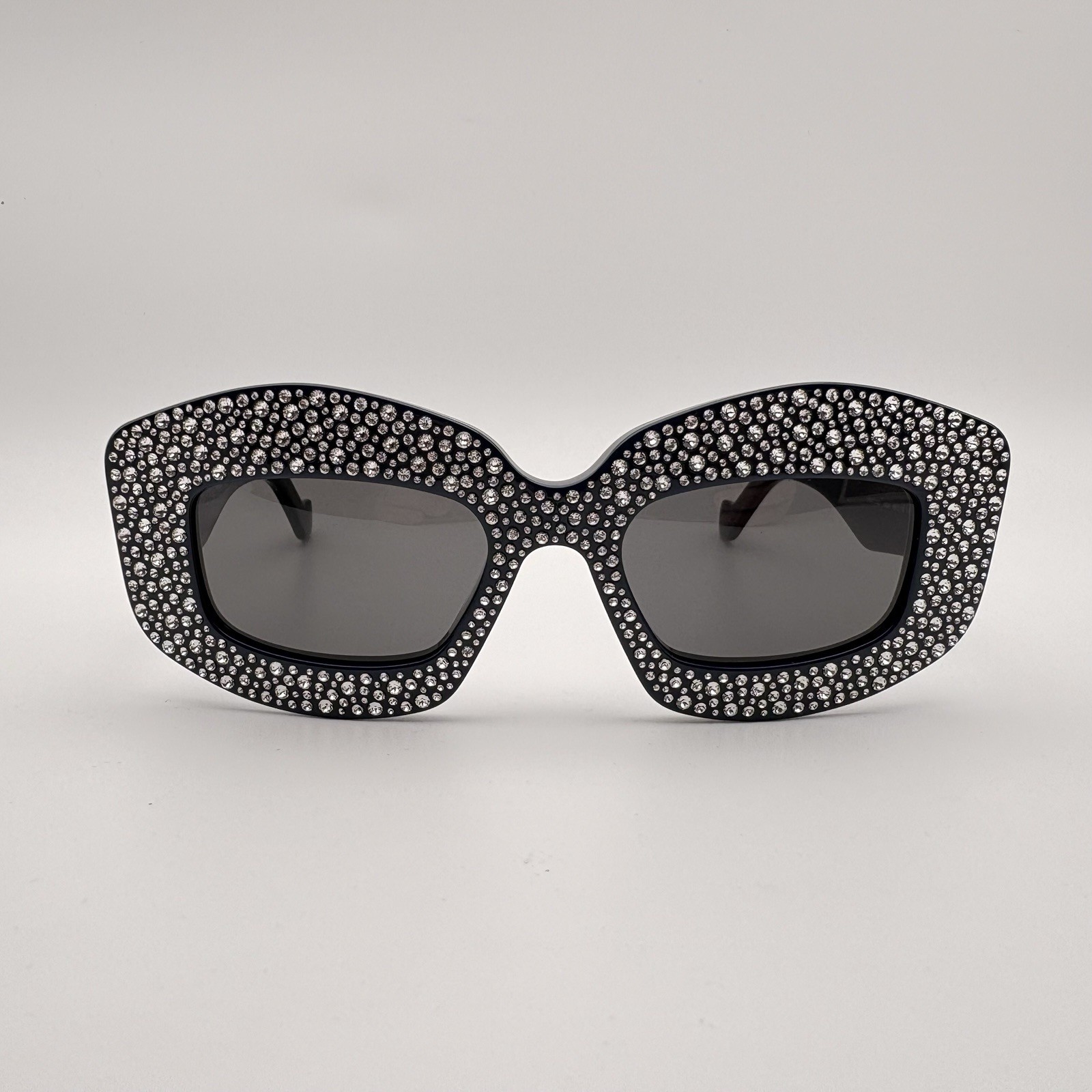 [New] Loewe LW4114IS 90A Navy blue Anagram Screen Shield Sunglasses Italy