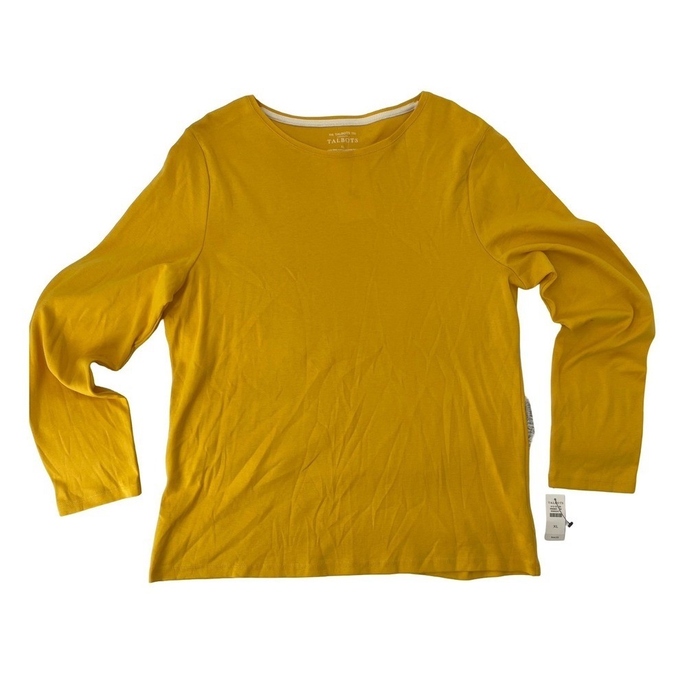 Talbots Long Sleeve Tee The Talbots Tee XL Yellow NWT