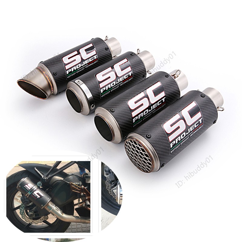 Universal 38-51mm Exhaust Muffler Pipe Motorcycle Real Carbon Fiber Rear Escapes