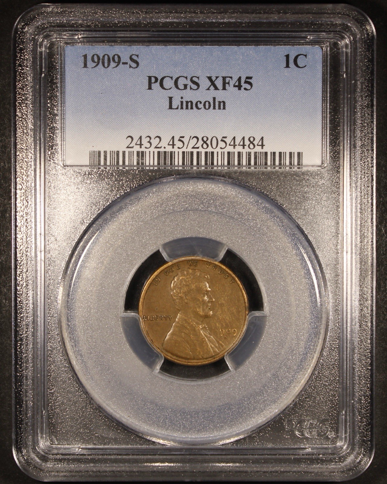 1909-S Lincoln Wheat Cent - 1c PCGS XF45 - Original Example 1909-S Lincoln Wheat Cent - 1c PCGS XF45 - Original Example