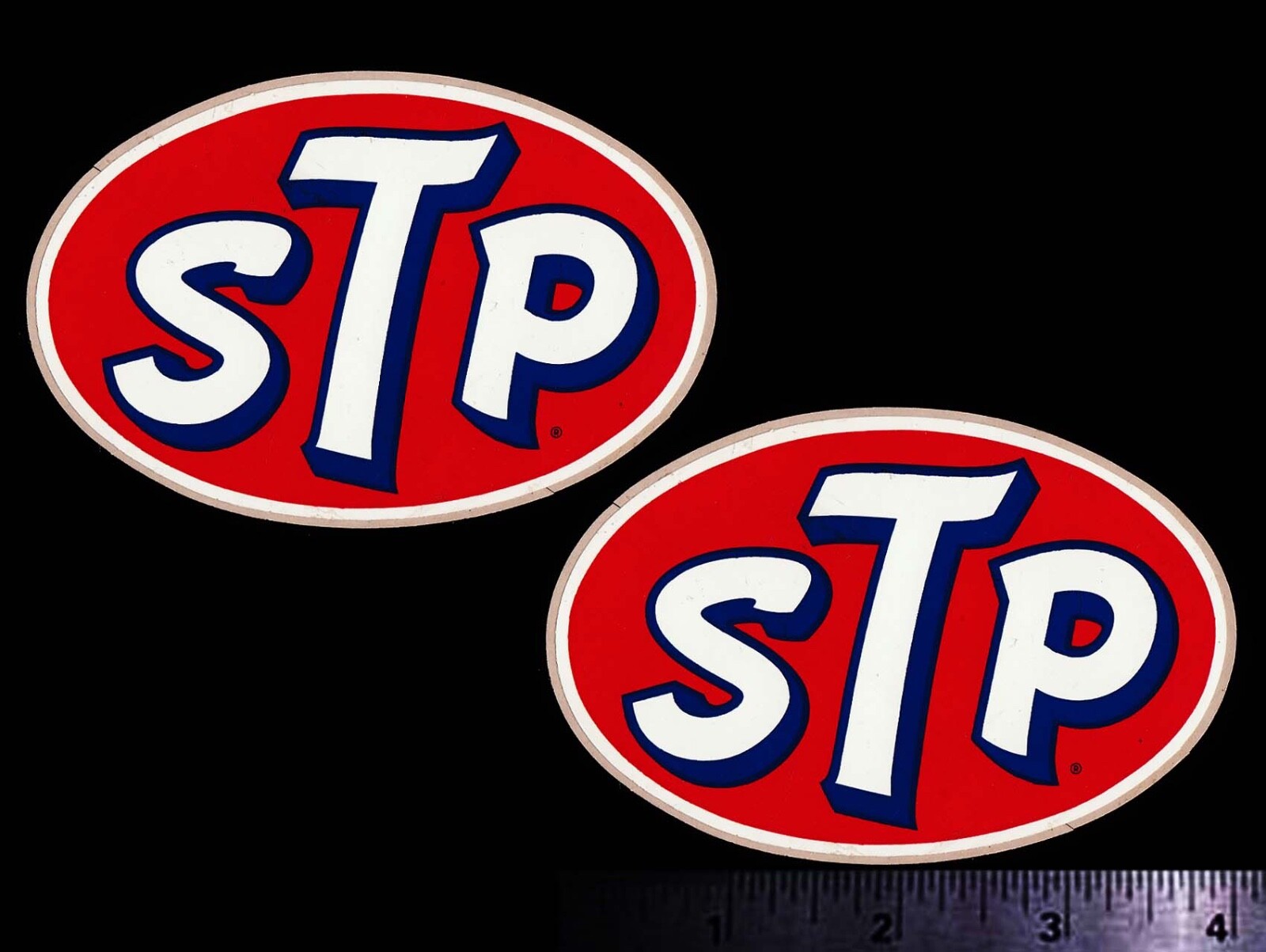STP - Set of 2 Original Vintage 1960's 70's Racing Decals/Stickers - 4 Inch size STP - Set of 2 Original Vintage 1960's 70's Racing Decals/Stickers - 4 Inch size