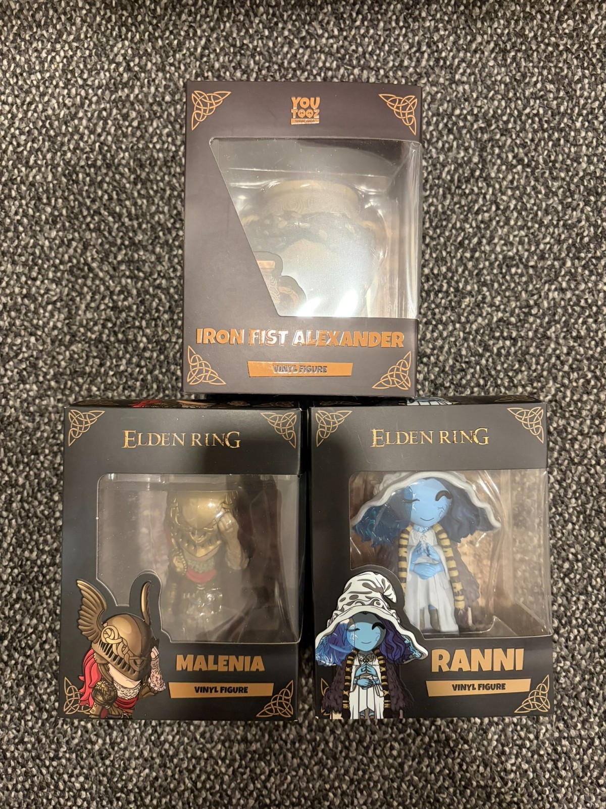 Elden Ring Youtooz Bundle Lot Iron Fist Alexander Malenia Ranni w Protectors Elden Ring Youtooz Bundle Lot Iron Fist Alexander Malenia Ranni w Protectors