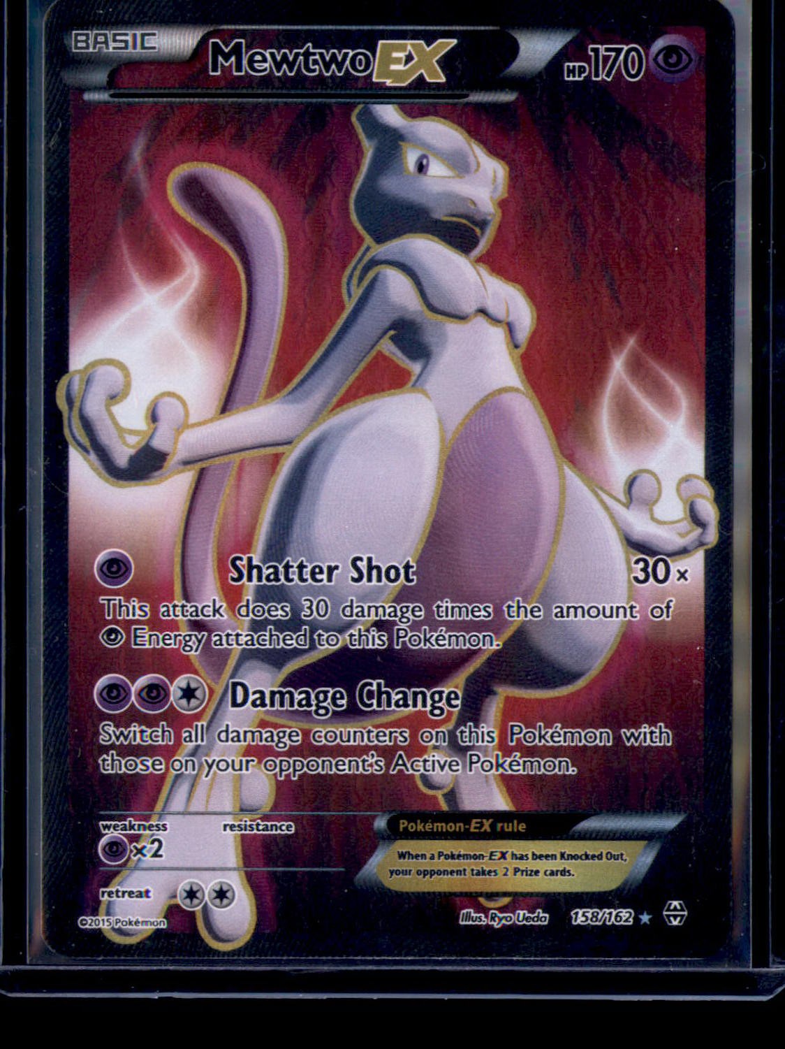 Mewtwo EX 158/162 Ultra Rare BREAKthrough Pokemon Holo Near Mint Mewtwo EX 158/162 Ultra Rare BREAKthrough Pokemon Holo Near Mint