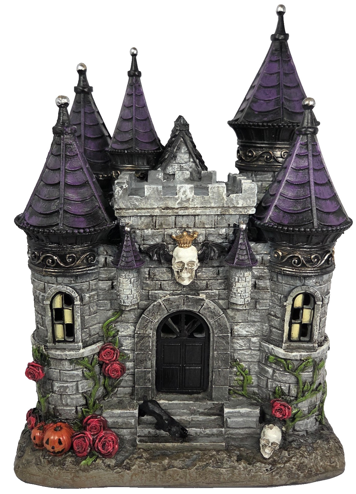 Toil and Trouble Haunted Castle Decor Adults 15in Gray Purple New LED Sound