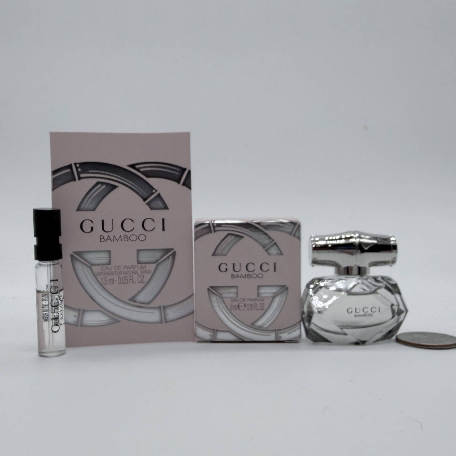 Gucci Bamboo Eau De Parfum 5ml Mini + 1.5ml Sample Gucci Bamboo Eau De Parfum 5ml Mini + 1.5ml Sample
