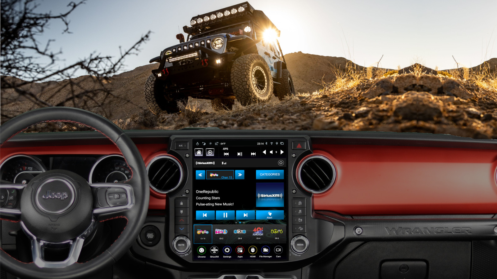 **Refurbished** 2018-2023  Jeep JL/JT Generation 5 LinksWell T-Style Radio.