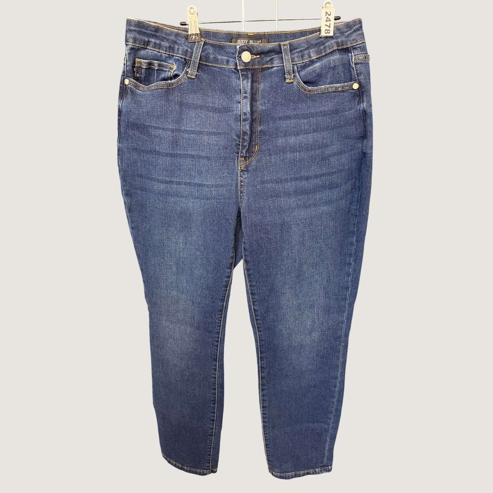 Judy Blue Boyfriend Jeans Womens 11/30 Blue Dark Wash High Rise JB88608-DK