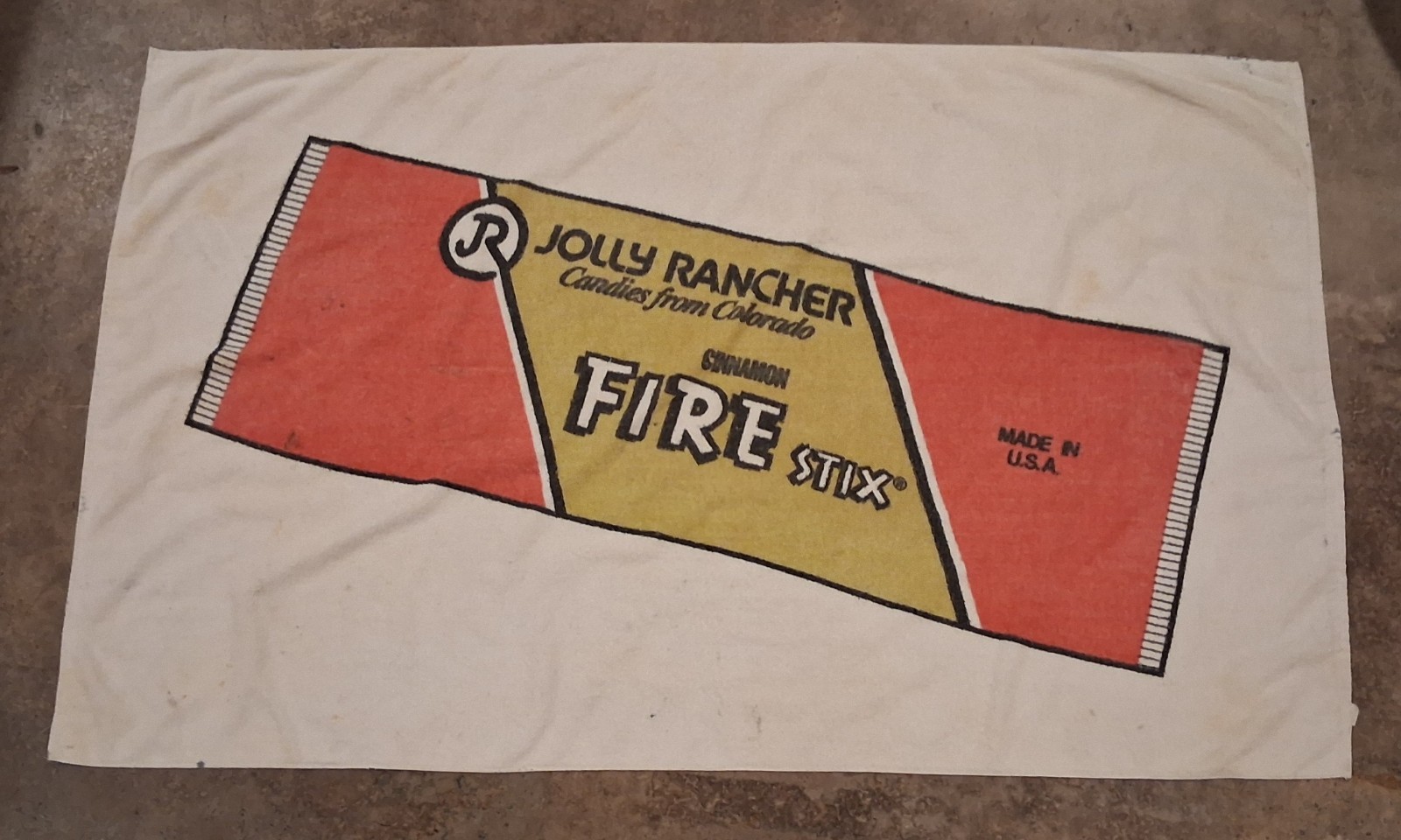 Vintage 1970s Jolly Rancher Candy Fire Stix Promotional Beach Towel 34.5\ Vintage 1970s Jolly Rancher Candy Fire Stix Promotional Beach Towel 34.5\