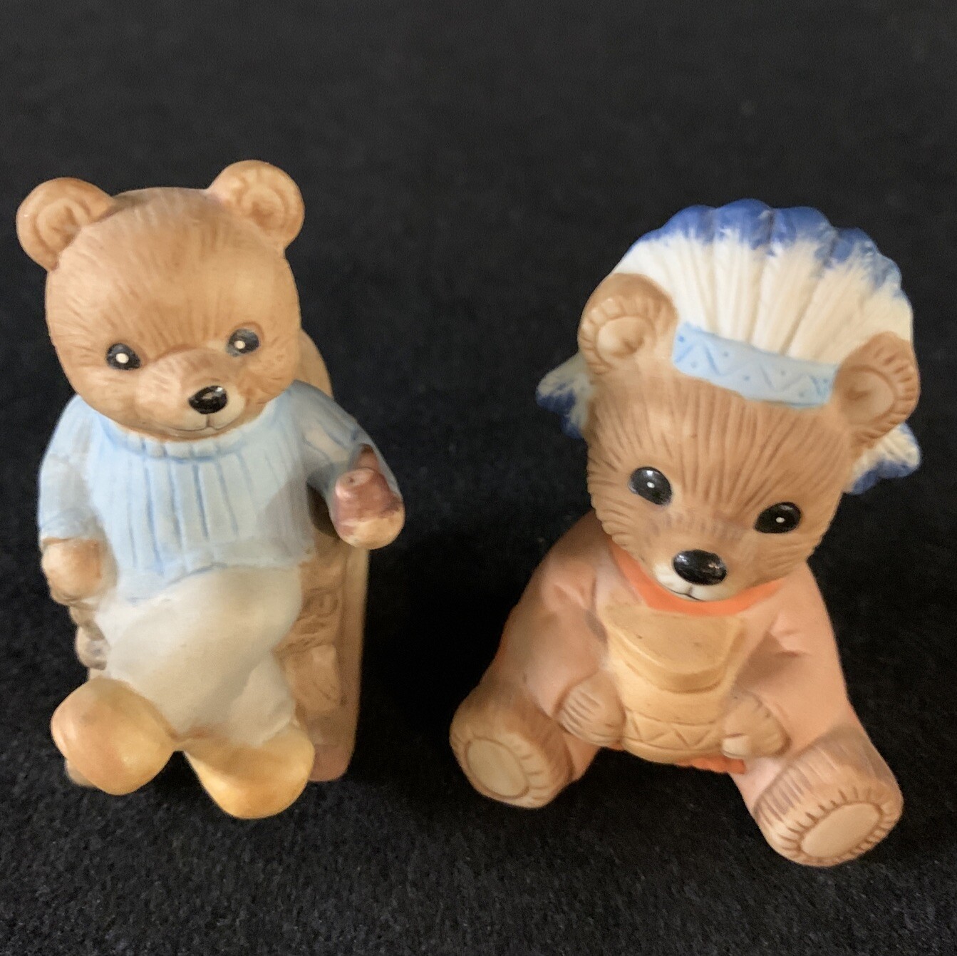 VTG Homco Ceramic Bears Collectable Huge Lot Of 11 Bears Small & Tiny. Xmas Plus