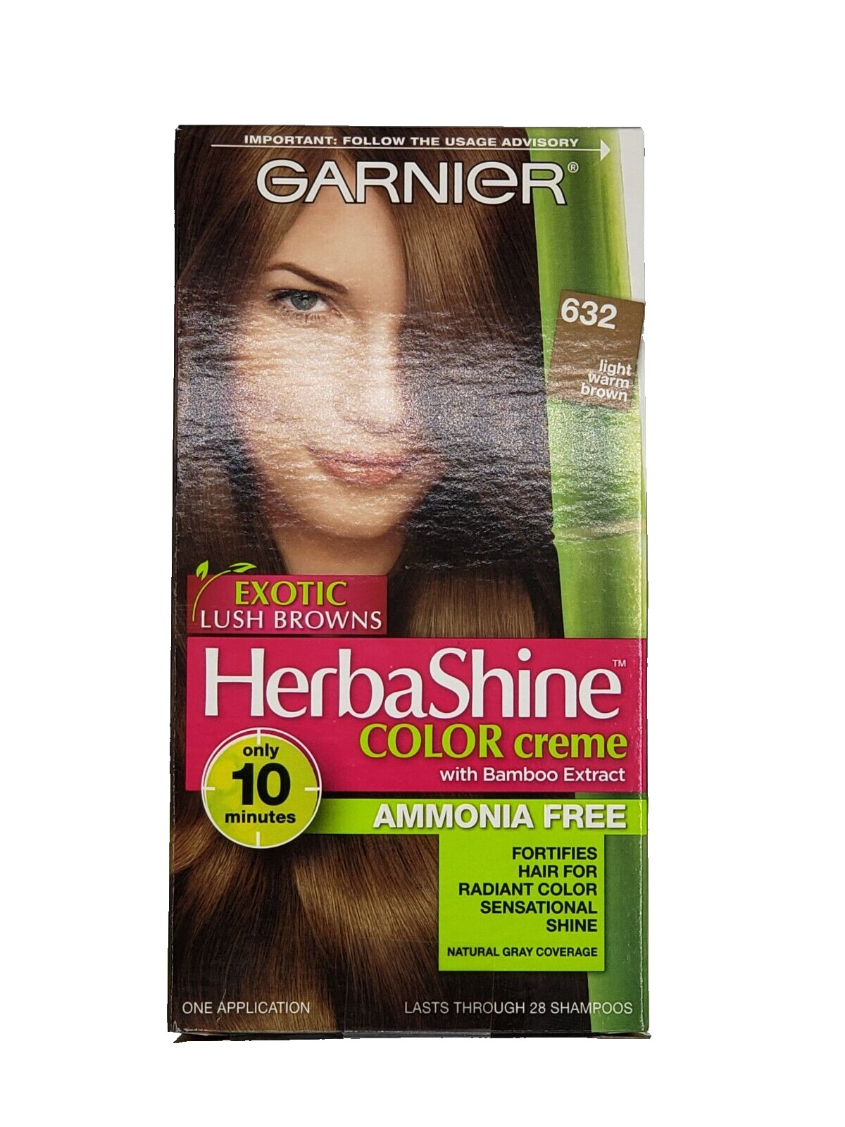 NEW Garnier HerbaShine Hair Color Creme Garnier 632 Light Warm Brown NEW Garnier HerbaShine Hair Color Creme Garnier 632 Light Warm Brown