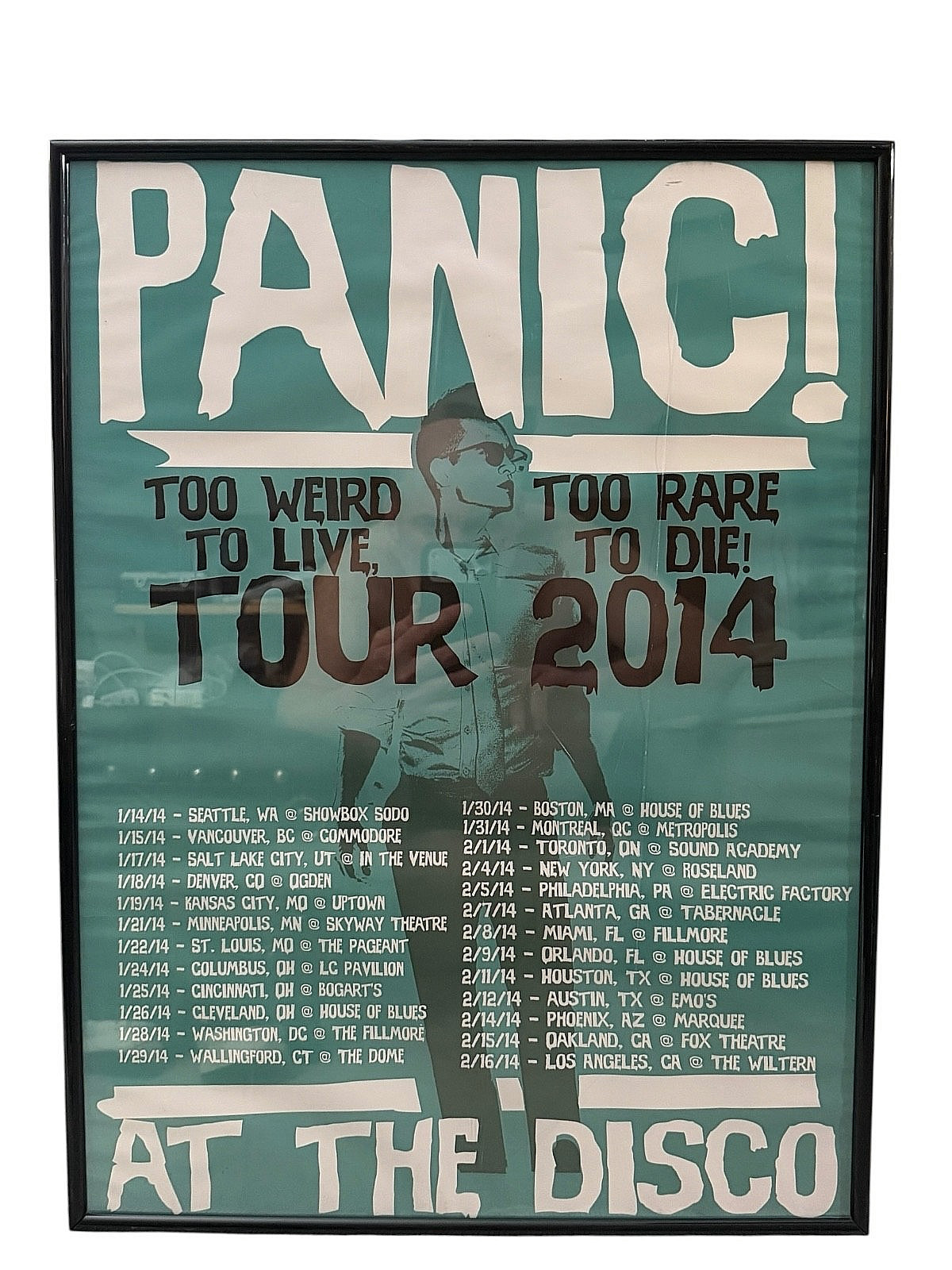 PANIC AT THE DISCO 2014 RARE TOO WEIRD TO LIVE TOO RARE TO DIE TOUR POSTER