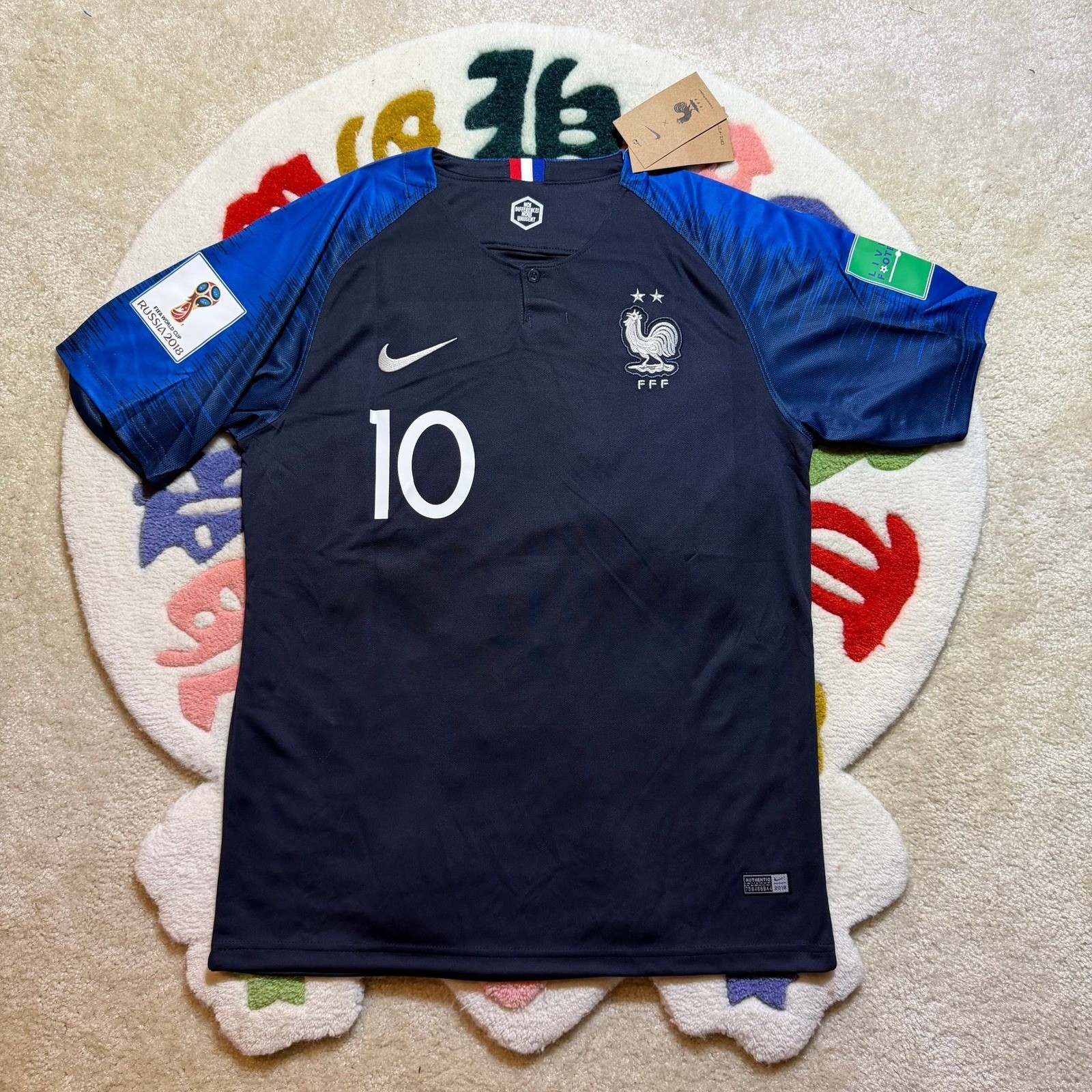 Nike France 2018 World Cup Mbappe 10 Jersey Navy Blue Mens Size Medium