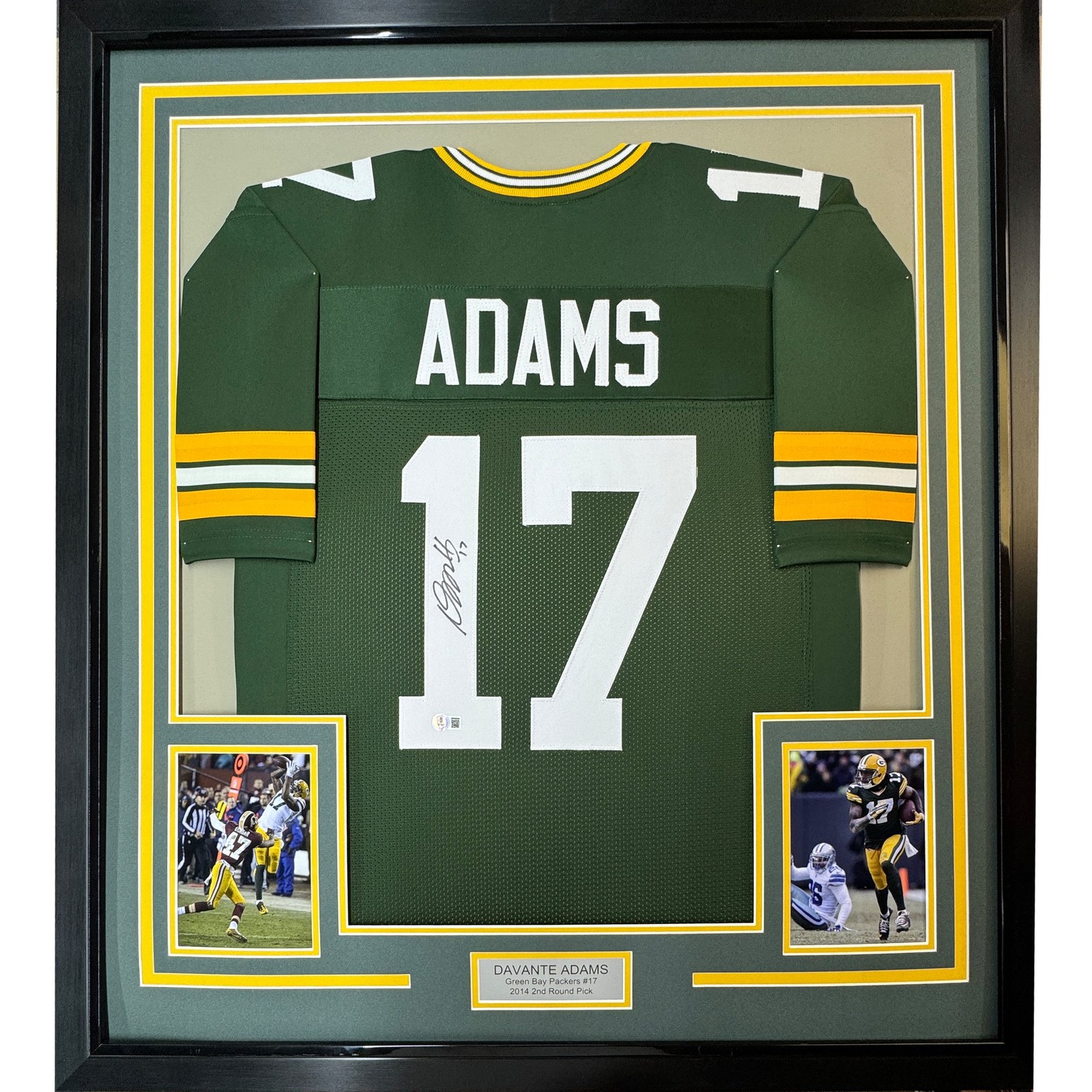 FRAMED Signed DAVANTE ADAMS 35x39 Green Bay Green Jersey JSA COA FRAMED Signed DAVANTE ADAMS 35x39 Green Bay Green Jersey JSA COA