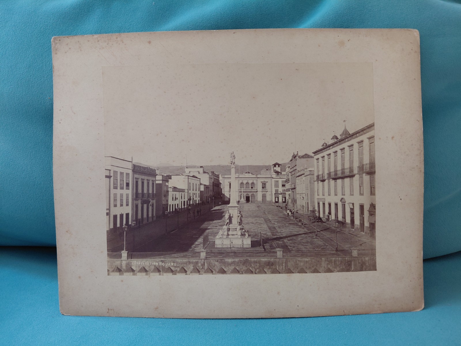 Antique Albumen Photo Constitution Square Tenerife Attrib. J.E. Puig