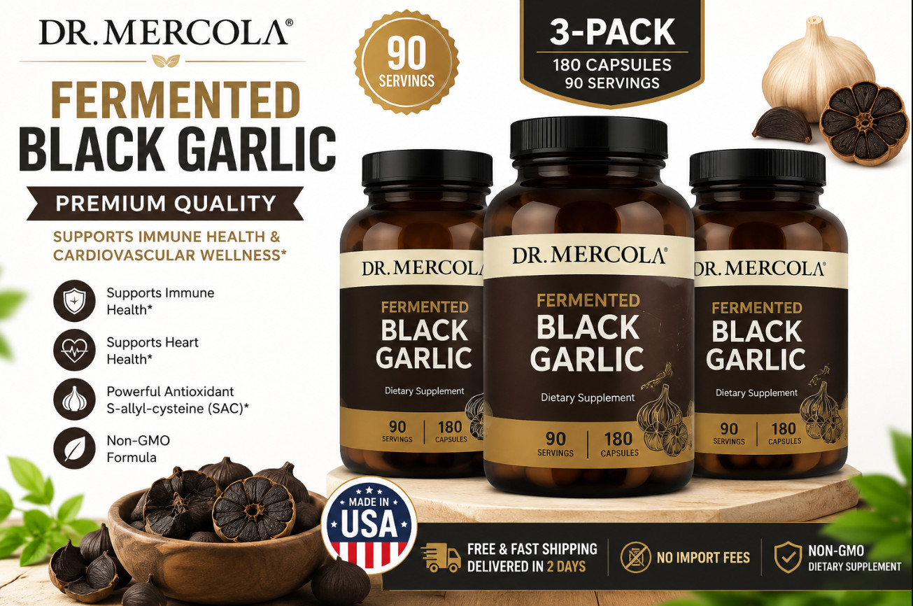 Dr. Mercola Fermented Black Garlic – 180 Capsules (90 Servings)