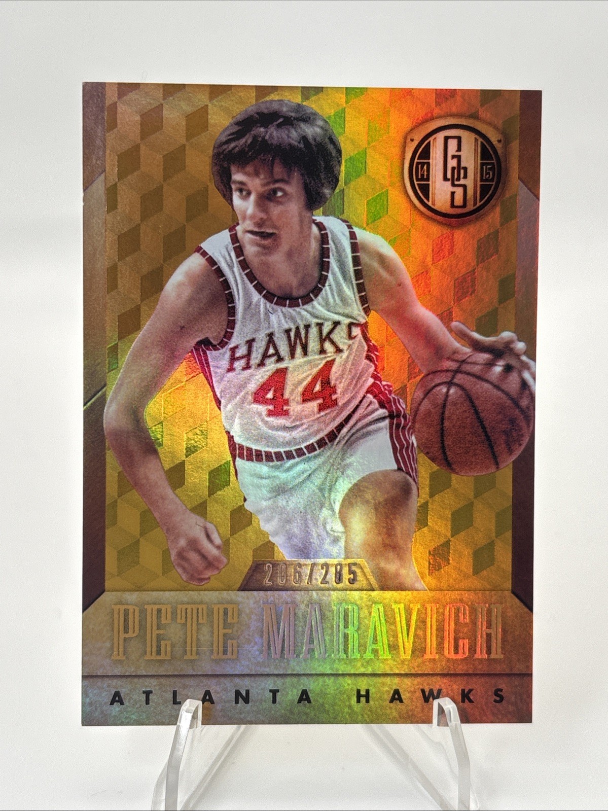 2014-15 Panini Gold Standard Pistol Pete Maravich /285 #179 Hawks 2014-15 Panini Gold Standard Pistol Pete Maravich /285 #179 Hawks