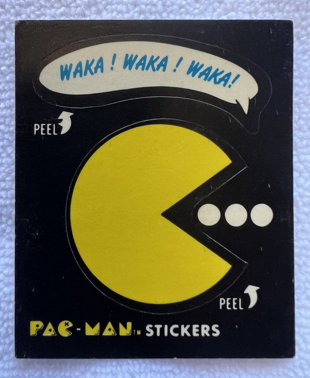 1980 FLEER #1 PAC-MAN WAKA WAKA *ROOKIE/1ST CARD* STICKER SERIES 1 NO EYES VG+ 1980 FLEER #1 PAC-MAN WAKA WAKA *ROOKIE/1ST CARD* STICKER SERIES 1 NO EYES VG+