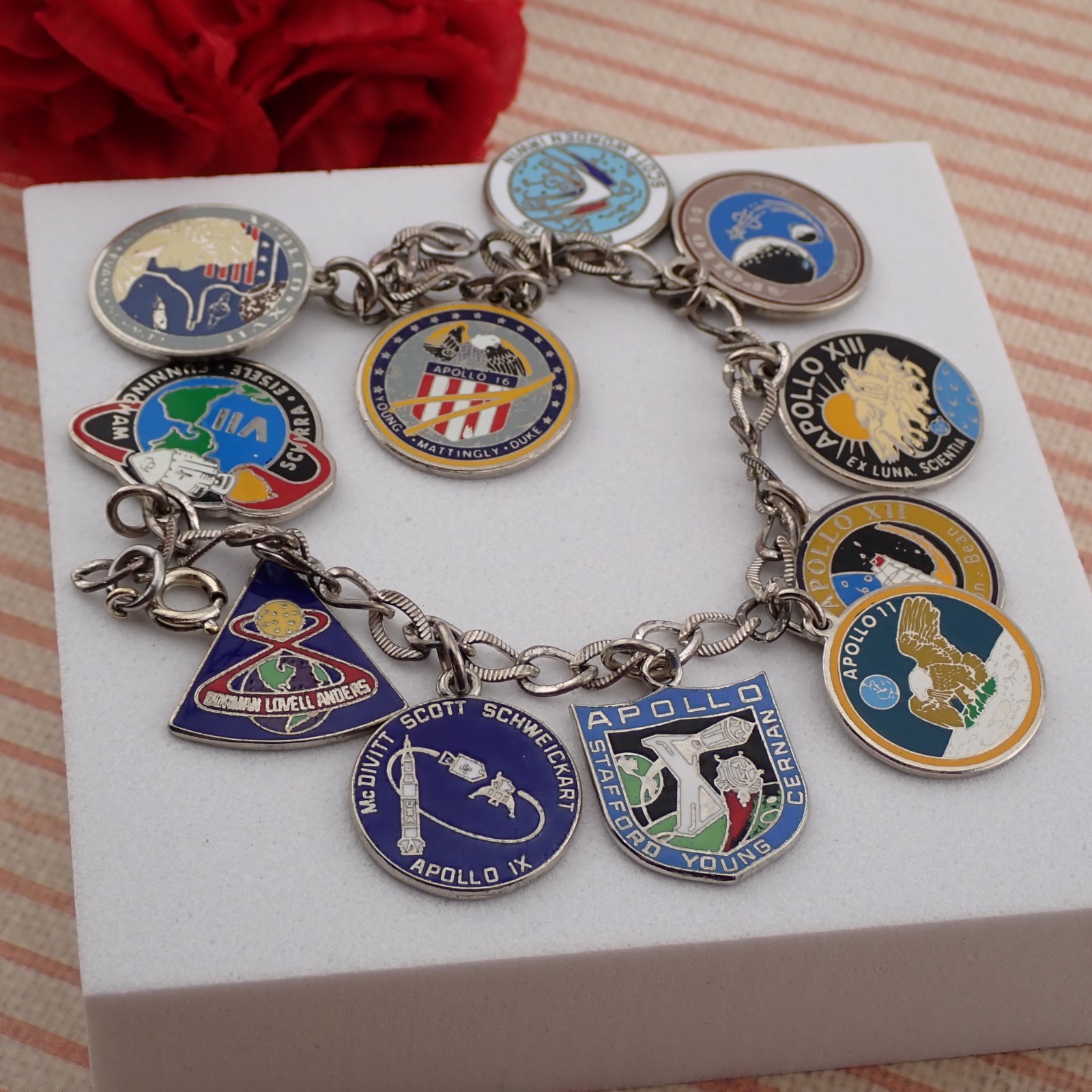 VTG Apollo Astronaut space Mission 11 Charm Silver Tone NASA From 1960's-1970's