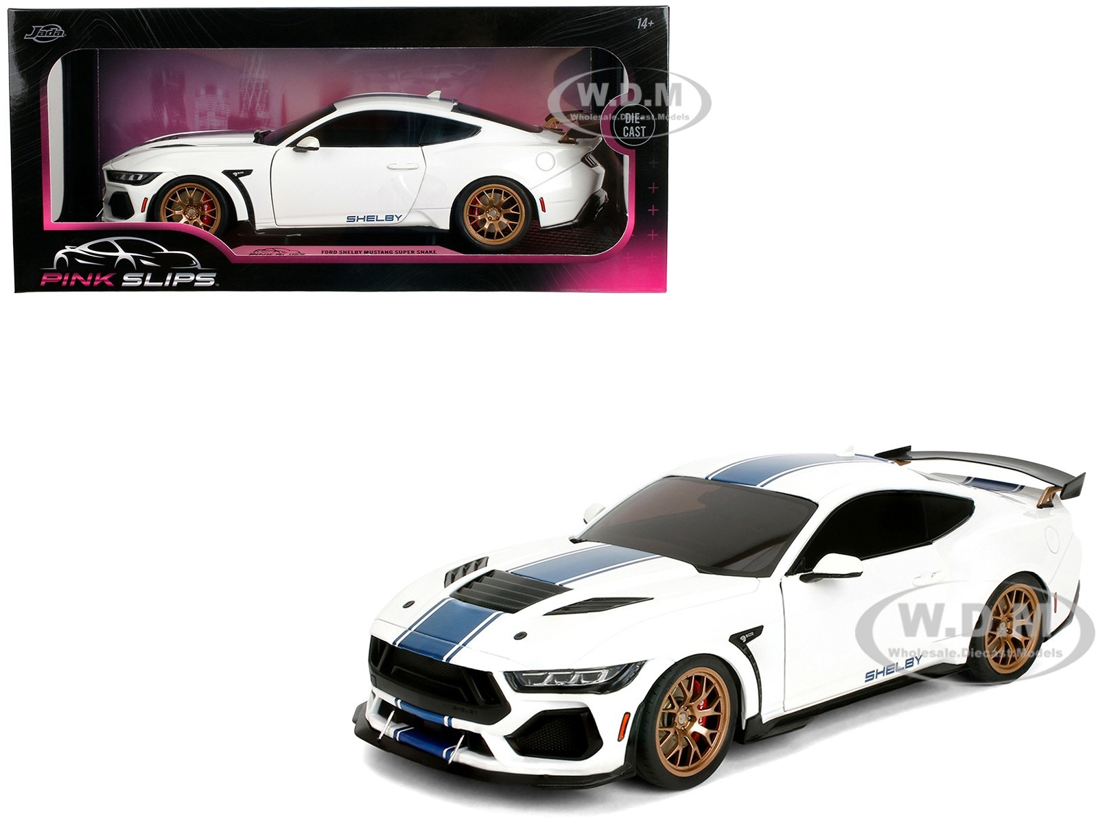 FORD MUSTANG SHELBY SUPER SNAKE WHITE 1/18 DIECAST MODEL CAR BY JADA 36470 FORD MUSTANG SHELBY SUPER SNAKE WHITE 1/18 DIECAST MODEL CAR BY JADA 36470