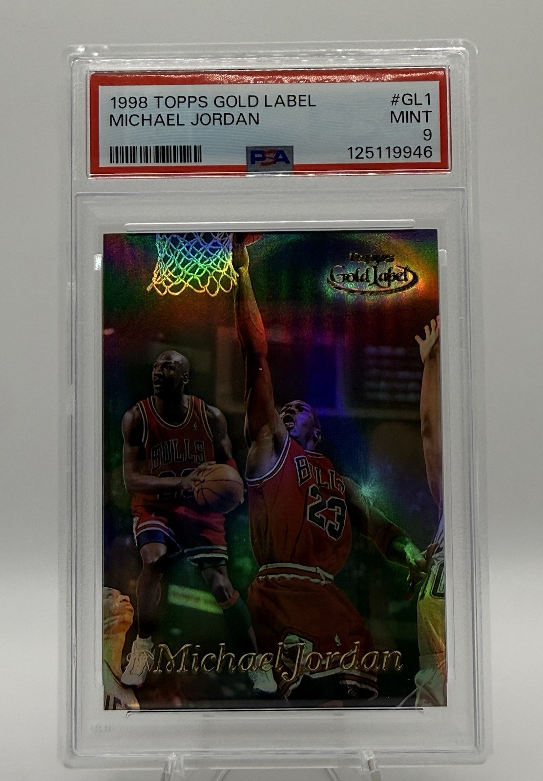 1998 Topps Gold Label #GL1 Michael Jordan Chicago Bulls HOF PSA 9 MINT 1998 Topps Gold Label #GL1 Michael Jordan Chicago Bulls HOF PSA 9 MINT