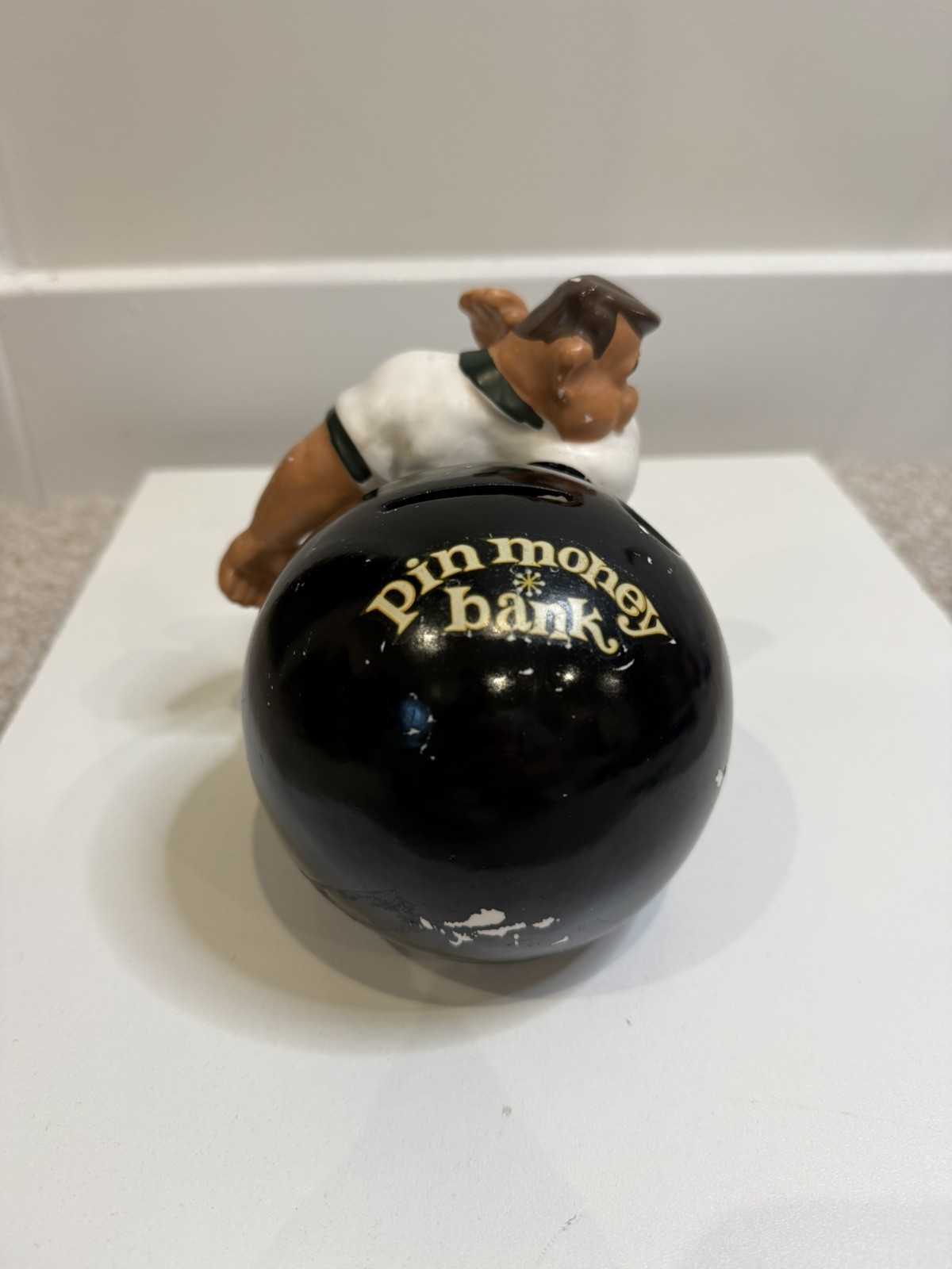 Vintage LIL LOUIE Ceramic Bowler Bowling Pin Piggy Bank Fred Kail Vintage LIL LOUIE Ceramic Bowler Bowling Pin Piggy Bank Fred Kail