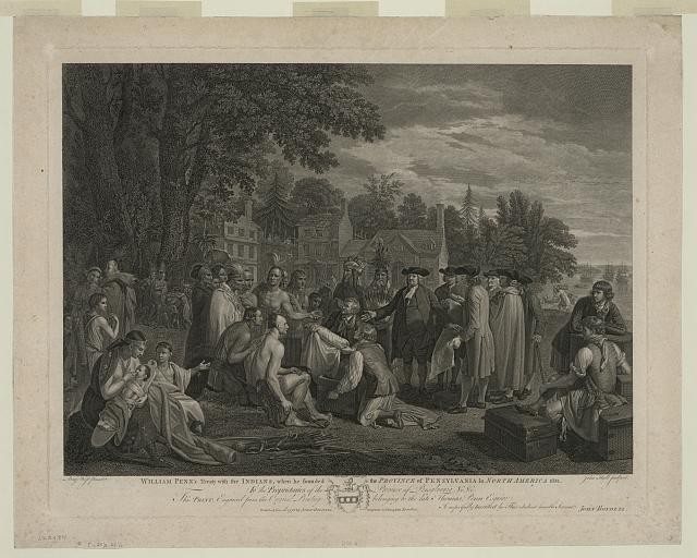 William Penn Pennsylvania 1680s Treaty with Native Americans Settlers
