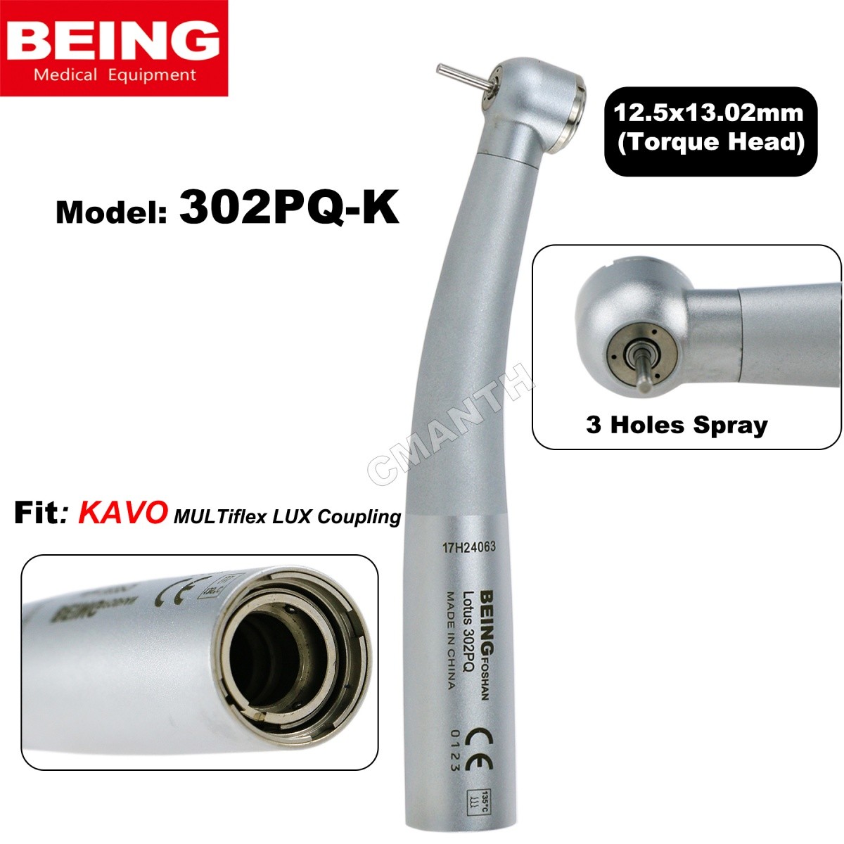 US BEING Dental Handpiece Fiber Optic High Speed Turbine Coupler 4/6Hole FG Burs US BEING Dental Handpiece Fiber Optic High Speed Turbine Coupler 4/6Hole FG Burs