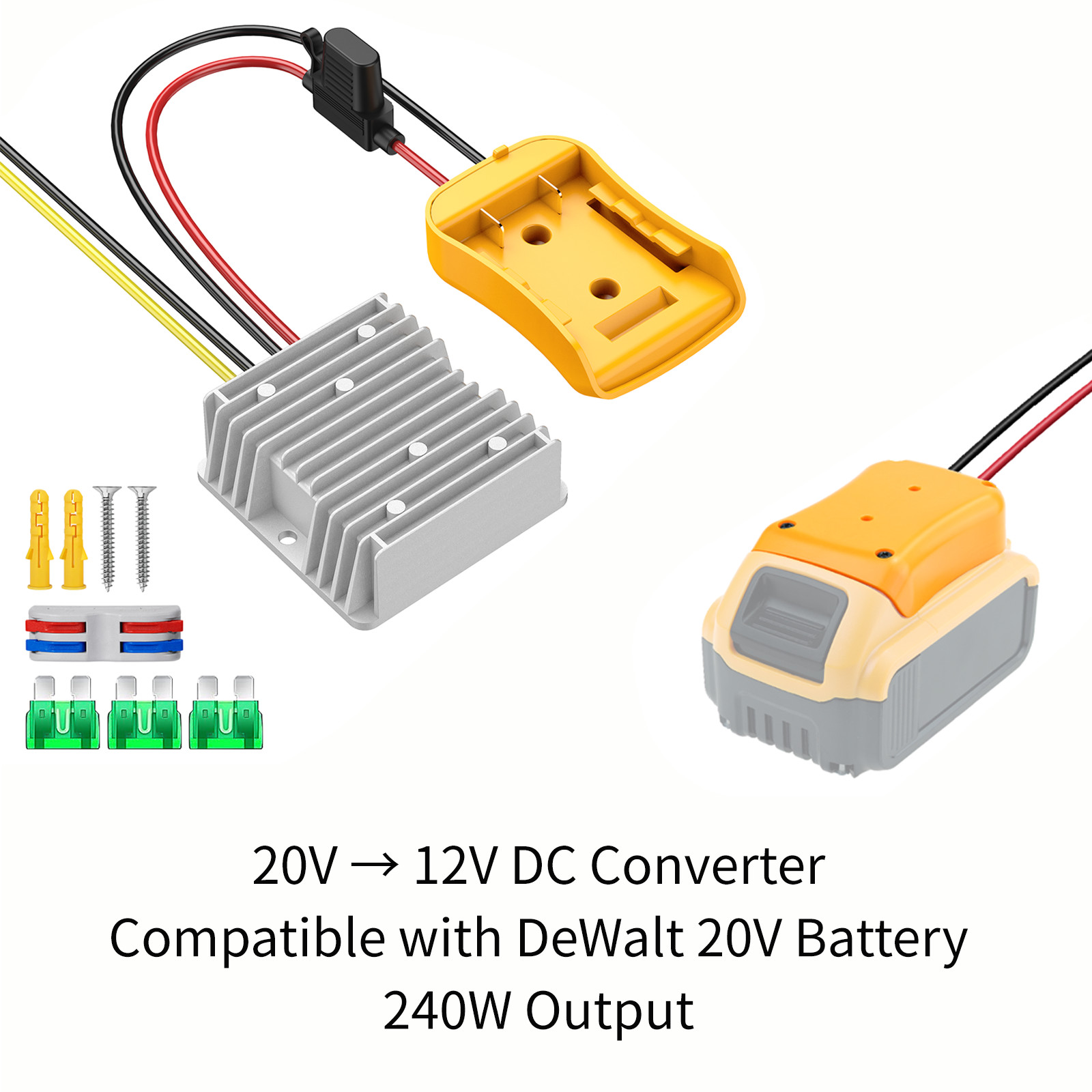 20V to 12V Step Down Converter for DeWalt 20V Battery Power Wheels DIY Adapter