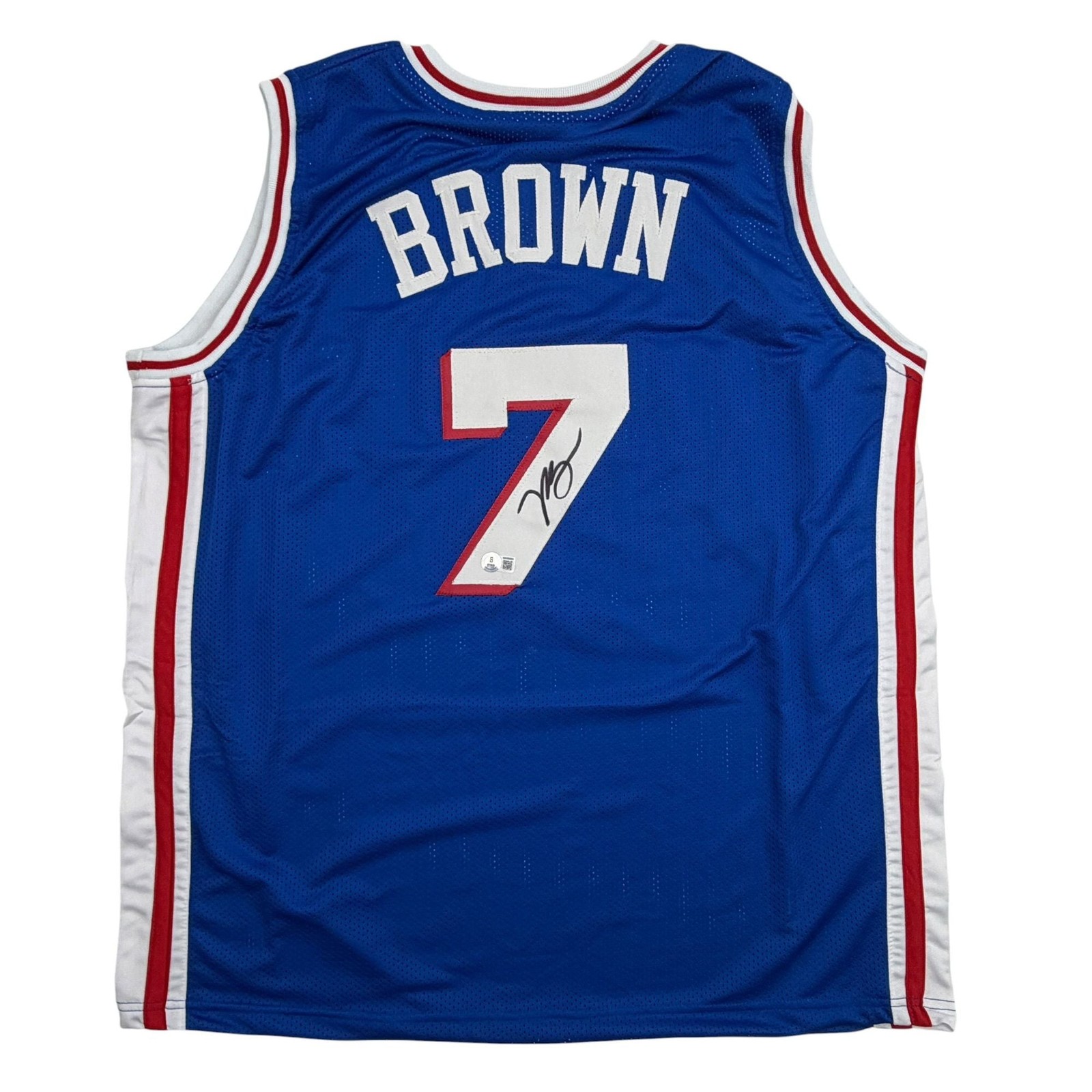 Autographed/Signed Jaylen Brown Philadelphia 76ers Blue Jersey Beckett COA