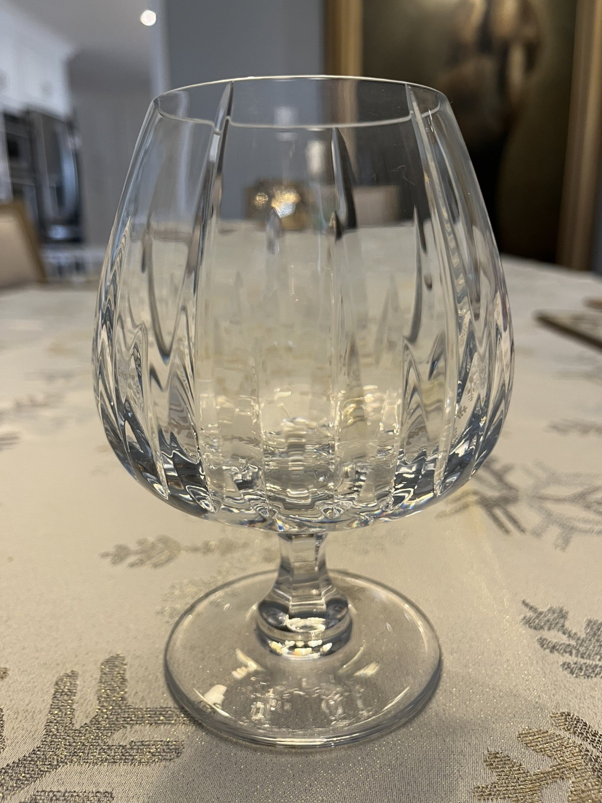 Mikasa Arctic Lights Vertical Cut Crystal Brandy Snifter Glass Barware 5 3/4\ Mikasa Arctic Lights Vertical Cut Crystal Brandy Snifter Glass Barware 5 3/4\