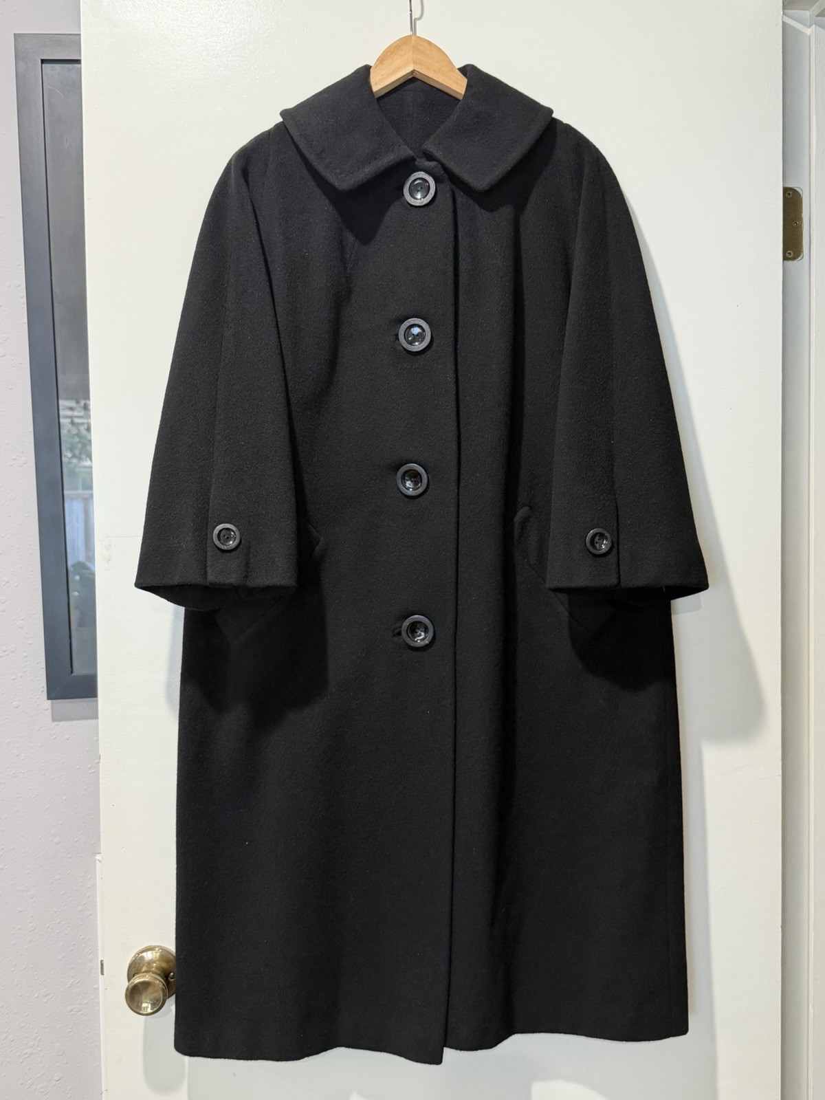 Vintage 1950s Couture Americana 100% Cashmere Swing Coat