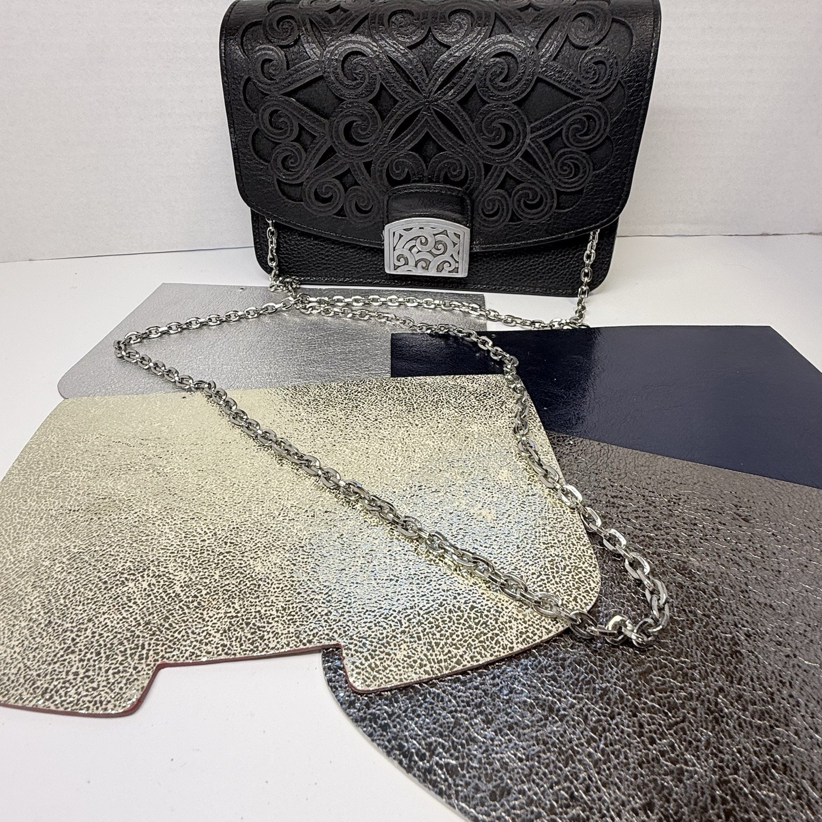 Brighton Ginger Snappy Mini Bag W/Alzazar Flap & 4 Reversible Leather Inserts