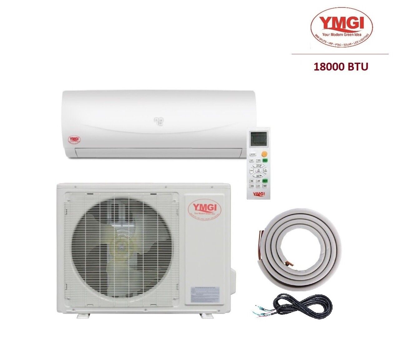 YMGI 18000 BTU  Ductless Mini Split Air conditioner with Heat Pump Heat and Cool