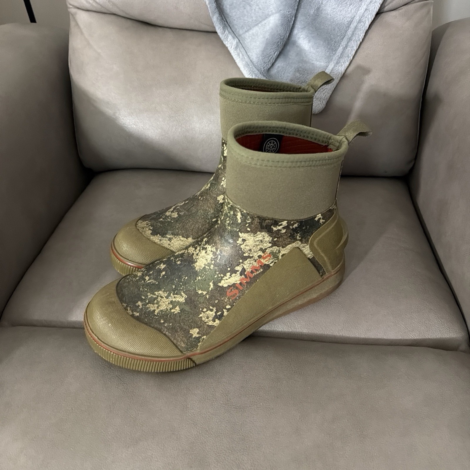 USED Simms Challenger Deck Wading Boots Men - True Timber Strata Camo - Size 12