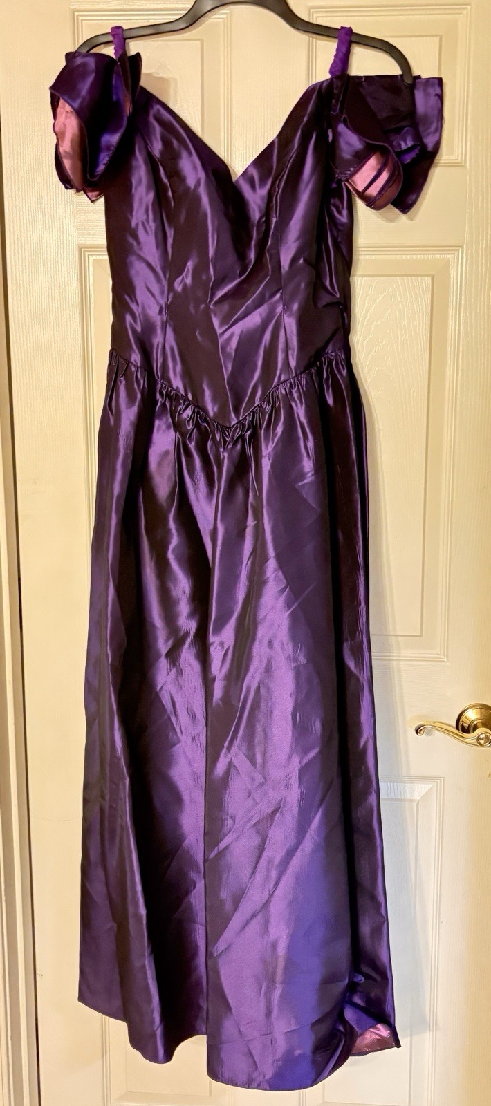 Vtg 80s House of Bianchi Evening Ball Gown Prom Gala Iridescent Purple Dress 12