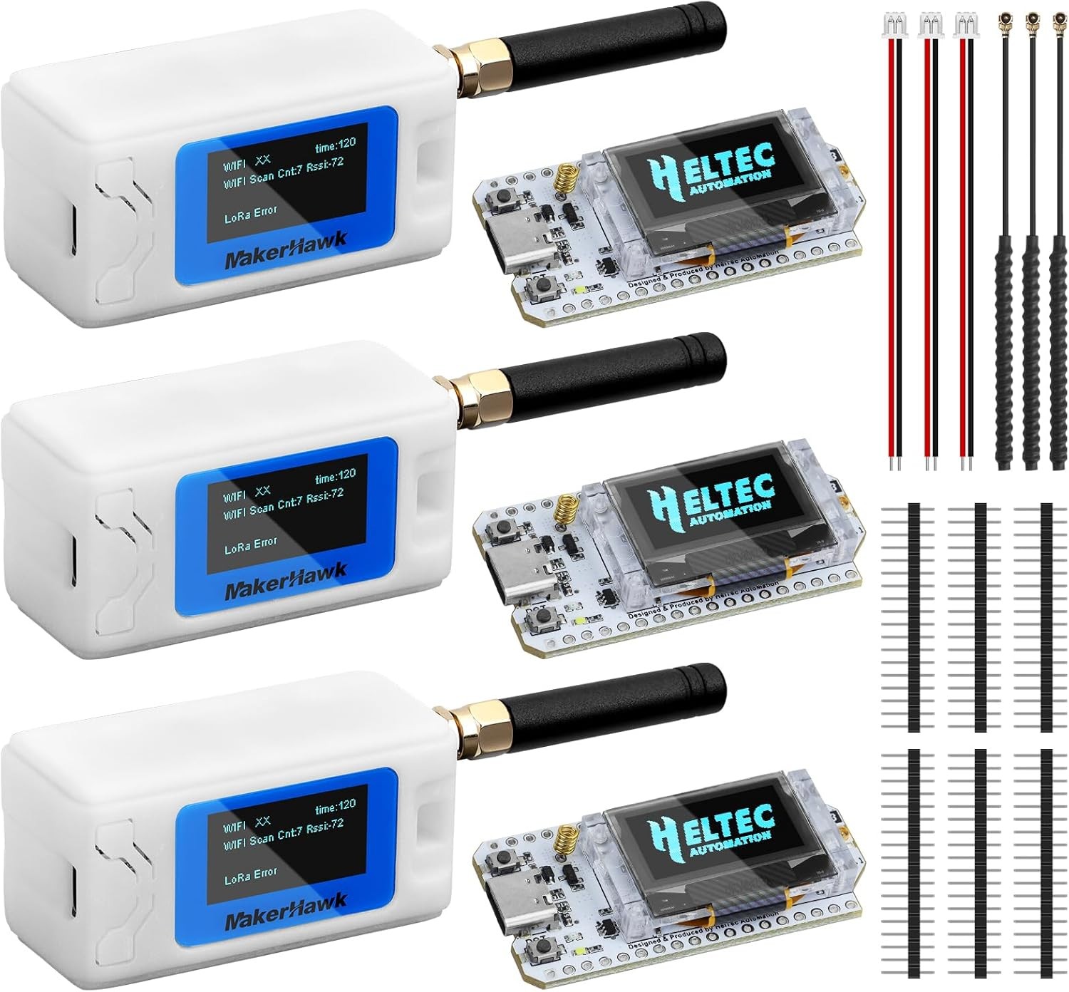 3Set Heltec ESP32 LoRa V3 Wifi Board+915MHz Antenna+N30 Case for LoRawan Arduino