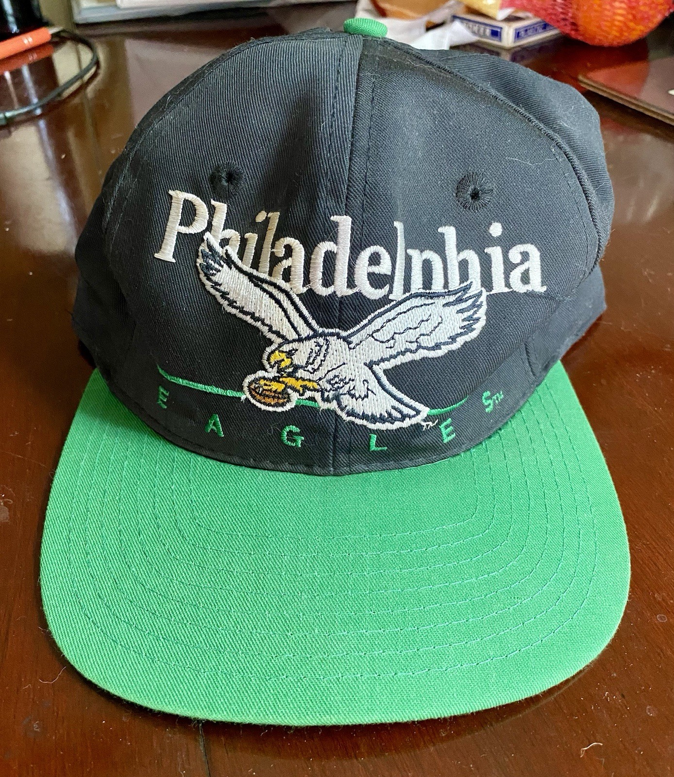 Vintage Philadelphia Eagles SnapBack Hat | Black & Kelly Green | Classic Logo Vintage Philadelphia Eagles SnapBack Hat | Black & Kelly Green | Classic Logo