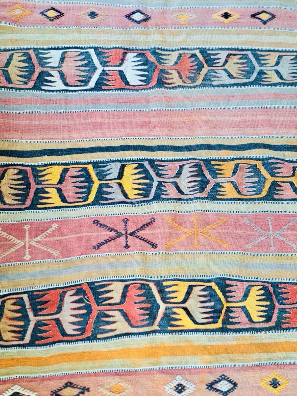 Gorgeous Vintage Konya Anatolian Wool Kilim Rug Runner (455 cm x 106 cm)