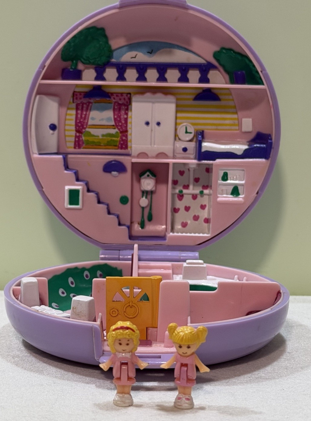 Polly Pocket POLLY’s FLAT Compact Playset 1989 Vintage Bluebird 100% COMPLETE