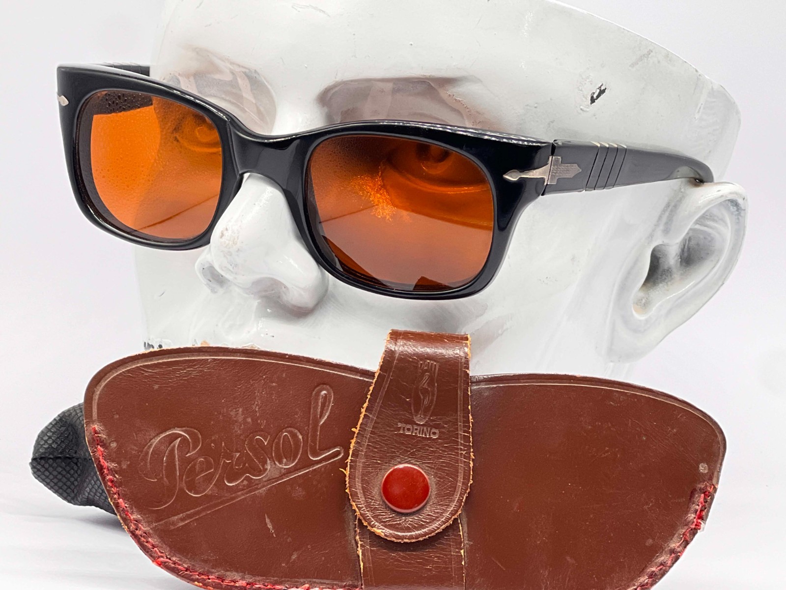 Rare Vintage Persol Ratti 6201 Black Sunglasses Amber Lenses With Torino Leather Rare Vintage Persol Ratti 6201 Black Sunglasses Amber Lenses With Torino Leather