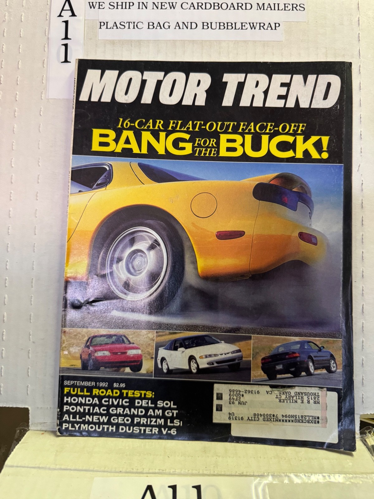 Vintage Motor Trend Magazine September 1992