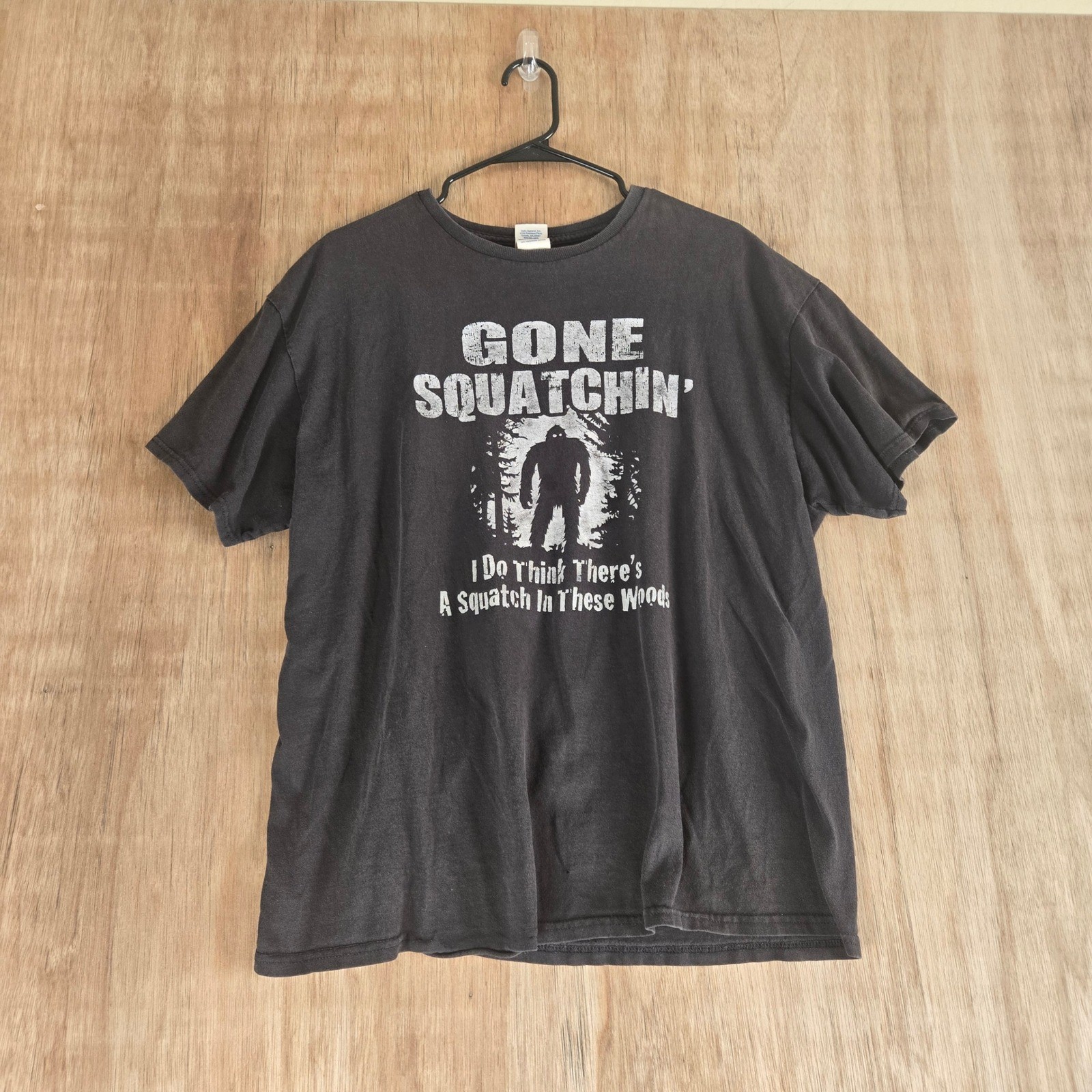 Gone Squatchin Bigfoot T-Shirt Black XL Graphic Tee Sasquatch PNW Funny Tee