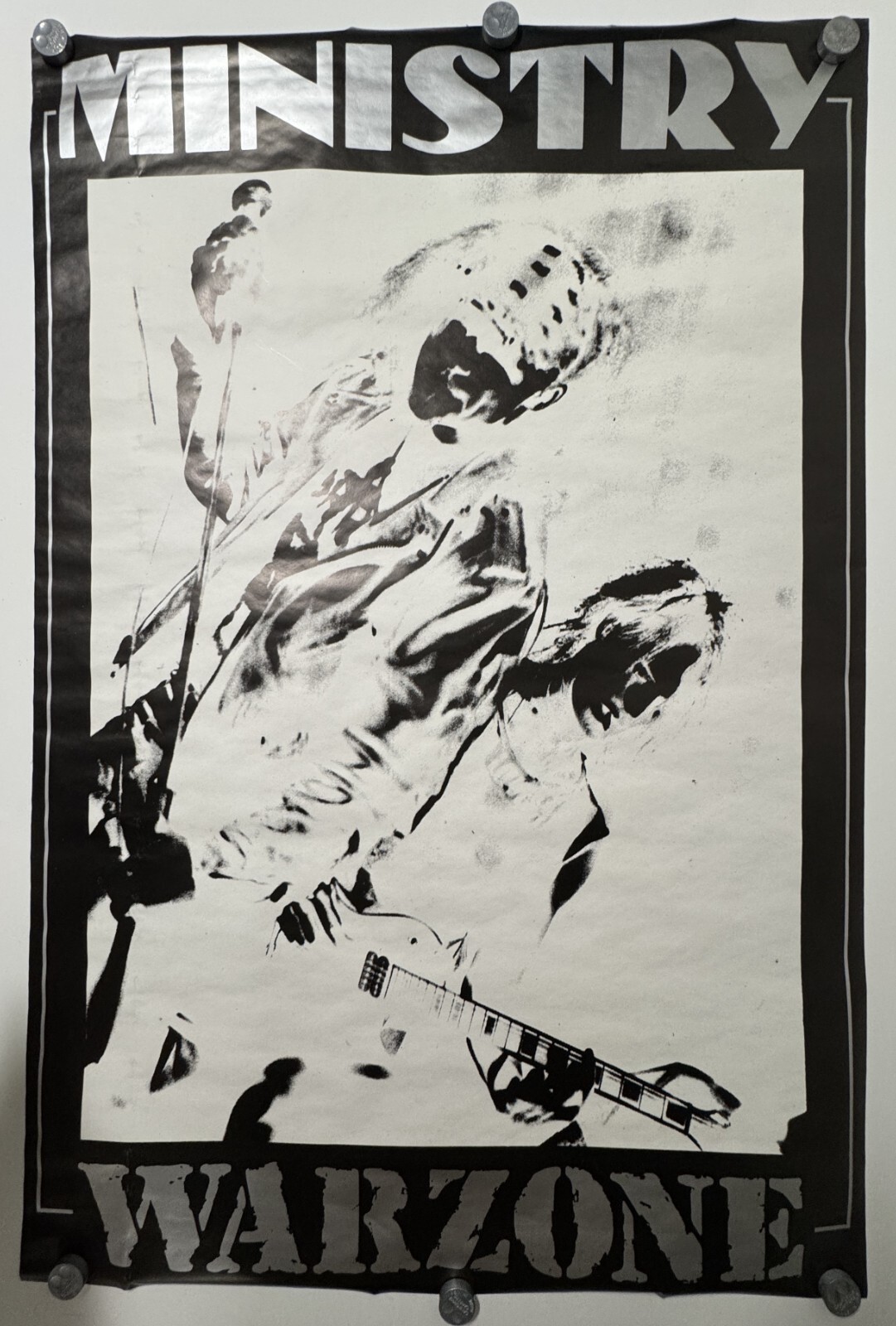 Vintage 1991 90s Ministry Warzone Europe Original Giant Subway Poster 60 x 40 Vintage 1991 90s Ministry Warzone Europe Original Giant Subway Poster 60 x 40